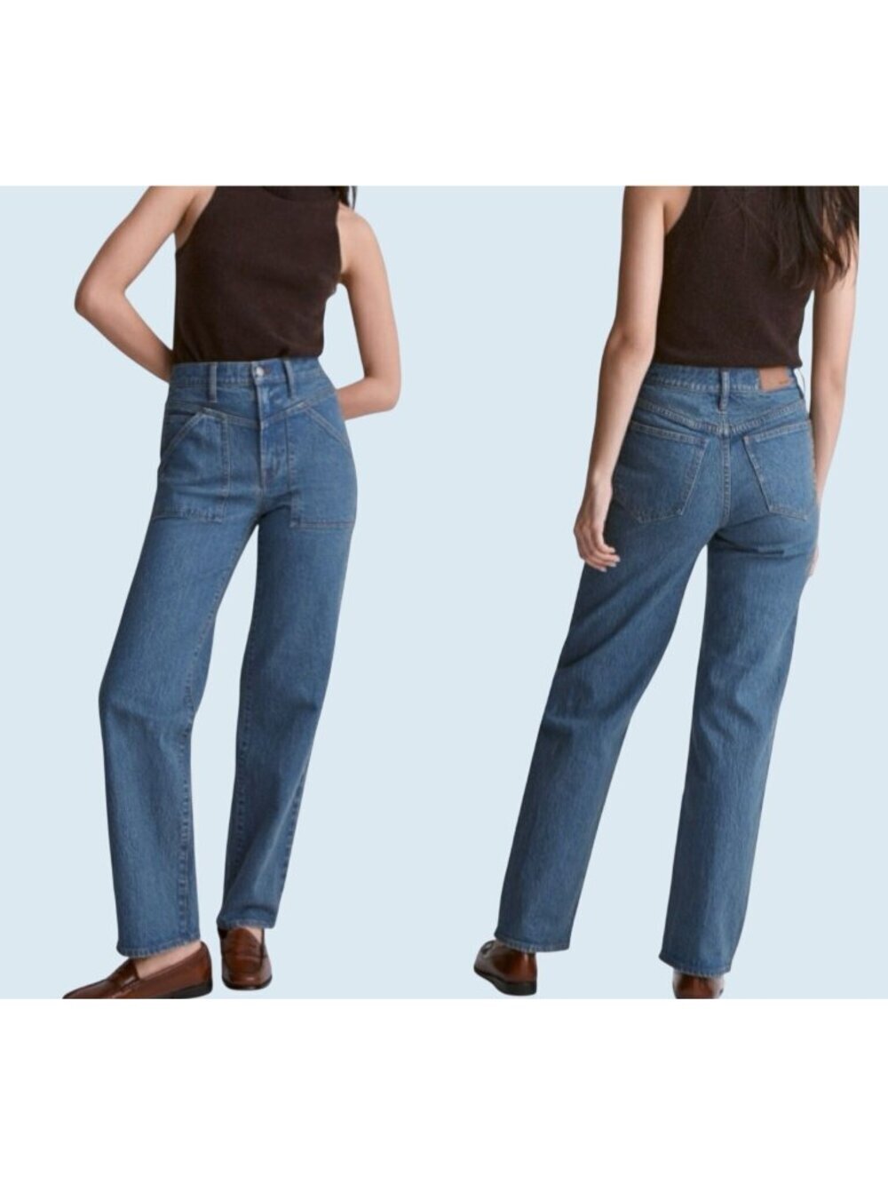 MADEWELL Perfect Vintage Wide Leg Patch Pocket High Waisted Jean Sz 26